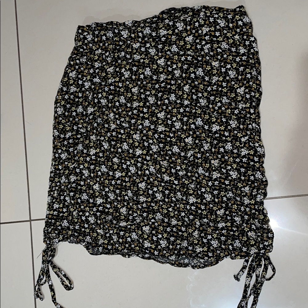 Floral Black Skirt